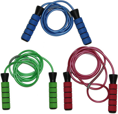 

Shop At Bargain SRBGR3 Ball Bearing Skipping Rope(Black, Length: 240 inch), Blue;green;red