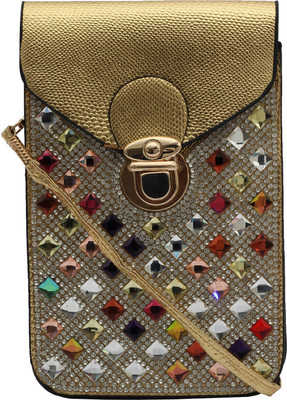 

capreo Women Casual Gold PU Sling Bag