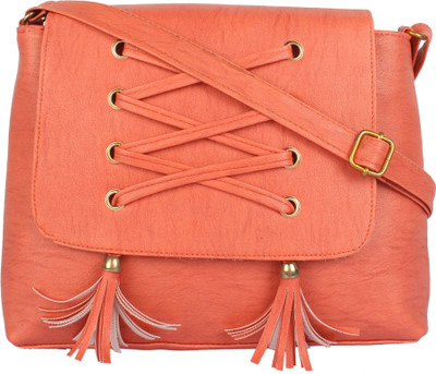 

Bpbag1 Women Casual Pink PU Sling Bag