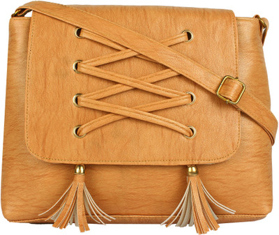 

Bpbag1 Women Casual Tan PU Sling Bag