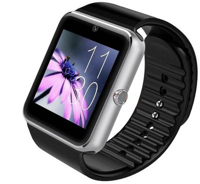

ALONZO GT08 Bluetooth Smartwatch with Fitness Tracker, Camera SIM Card Silver Smartwatch(Black Strap Free Size)