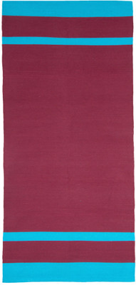 

NETTIE 100% Cotton 100% Indian Yoga Mat (Carry Bag included, Size - 86 X 180 cm) - BIG Size Blue, Maroon 4 mm Yoga Mat, Maroon & water blue