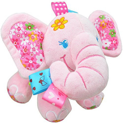 

Baby Grow Baby Toys Music Pull Rattles Multi Functional Elephant Kids Bell Ring Paper Car Bed Hanging Strollers Toys (Pink Elephant) - 24 cm(Pink)