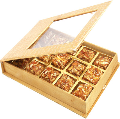 

Ghasitaram Gifts Golden Leather Finish 15 pcs Roasted Almond Bites(300 g, Box)
