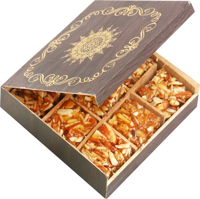 Ghasitaram Gifts Wooden 9 Pcs Roasted Almond Bites(180 g, Box)