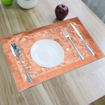 KUBER INDUSTRIES Rectangular Pack of 6 Table Placemat(Gold, PVC (Polyvinyl Chloride))