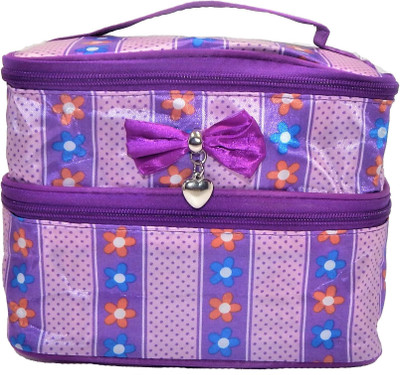 

RK Brands Beautiful Designer Multiple Compartments Portable Travel Cosmetic Makeup Vanity Box(Purple)