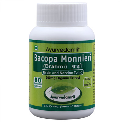 

Ayurvedamrit Bacopa Monnieri / Brahmi, An Ayurvedic Herbal Medicine For Brain & Nervine Wellness with 100% Bacopa Monnieri / Brahmi Extract - 60 Vegetarian Capsules(60 No)