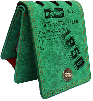 

AVB Men Green Artificial Leather Wallet(10 Card Slots), Special green