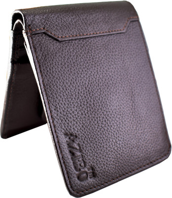 

Azibo Men Brown Genuine Leather Wallet(8 Card Slots)