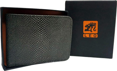 

Leo Men Black Genuine Leather Wallet(8 Card Slots)