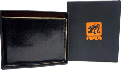 

Blue Lotus Men Black Genuine Leather Wallet(8 Card Slots)