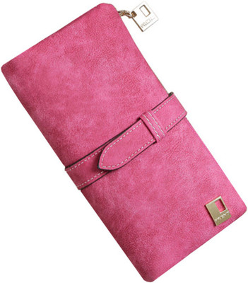 

Higar Women Red Artificial Leather Wallet(11 Card Slots), Rose red