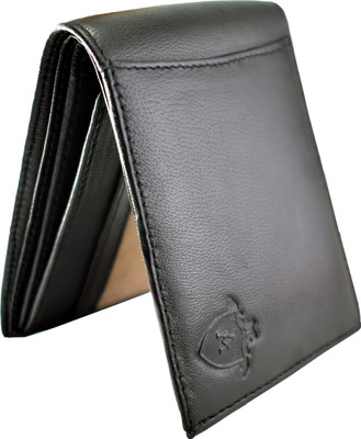 

Azibo Men Black Genuine Leather Wallet(11 Card Slots)