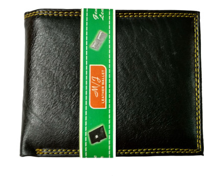 

R H Leather Boys Black Genuine Leather Wallet(4 Card Slots)