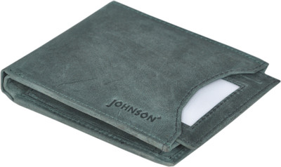 

JOHNSON Men Grey Genuine Leather Wallet(10 Card Slots), Black