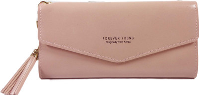 

SB Women Pink Artificial Leather Wallet(11 Card Slots)