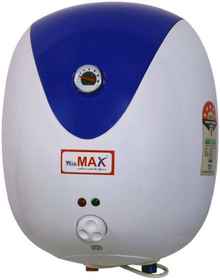 

MinMAX 15 L Storage Water Geyser(White-Blue, Ovel 5 Star ABS Body With Temperature Meter)