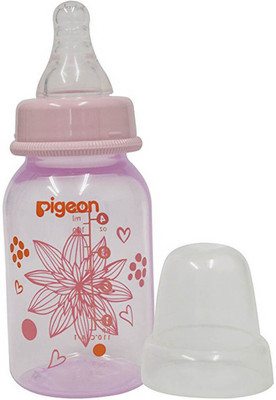 

Pigeon 120 Ml Peristaltic Clear Nursing Bottle Floral (Pink) - 120 ml(Blue)