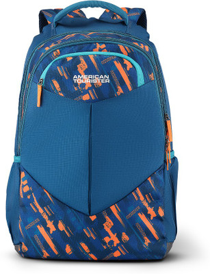 

American Tourister Meso Sch Bag 01 30.5 L Backpack(Blue, Orange), Teal