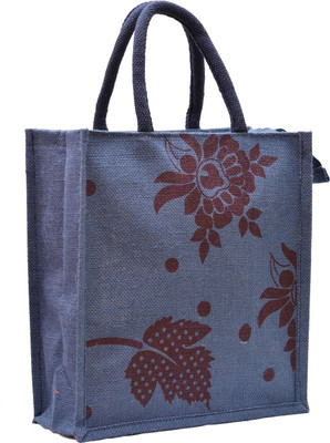

AGGDA Jute Burlap Purple Leaf And Flower Brown print Waterproof Lunch Bag(Purple, 12 L)
