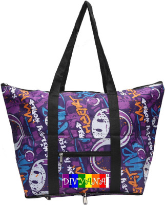 

DIVYANA DIVYANA Foldable Shopping Handbag Multi Purpose Shoulder Bag (Multicolour) (Random Print) Small Travel Bag - Medium(Multicolor)