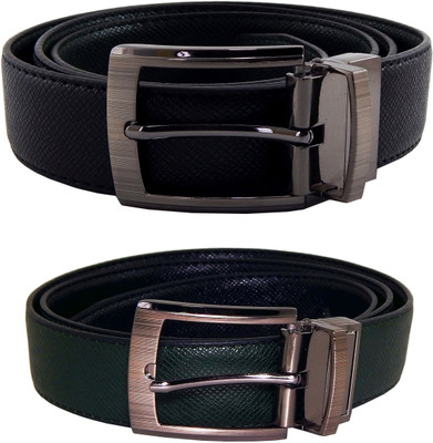 

ELS Men & Women Formal, Casual, Evening, Party Black, Green Artificial Leather Reversible Belt