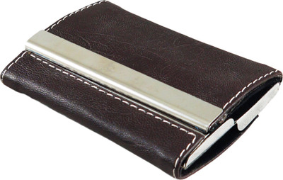 

Dikawen Impressive Two sided Opening For Visiting and Other Cards 15 Card Holder(Set of 1, Brown)