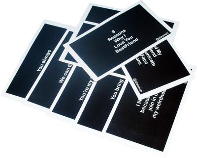 

STAWNCH STAWNCH 8 REASONS WHY I LOVE MY BEST FRIEND GIFT CARDS[SET OF 8 CARDS SIZE 6 " X 3.5"] Greeting Card(Black, Pack of 1)