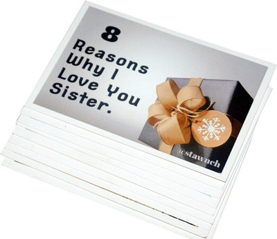 

STAWNCH STAWNCH 8 REASONS I LOVE YOU SISTER GREETING CARDS [SET OF CARDS SIZE 4.5" X 3"] Greeting Card(Multicolor, Pack of 8)