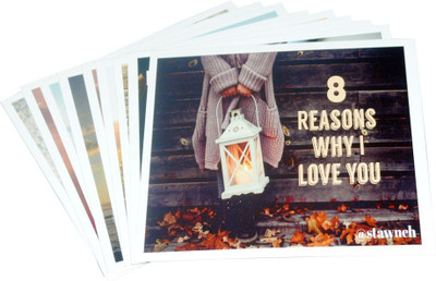 

STAWNCH 8 REASONS WHY I LOVE YOU[SET OF 8 CARDS SIZE 4" X 4"] Greeting Card(Multicolor, Pack of 1)