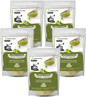 

Potentveda Green Coffee Beans Powder for weight loss Men & Women Unroasted Decaffienated 200 gm in each pack Roast & Ground Coffee(5 x 0.2 kg, Green Coffee Flavoured)