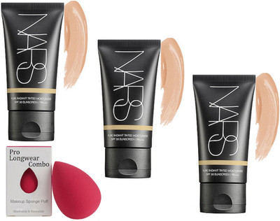 

Pro longwear combo Sponge Puff,Pure Radiant Tinted Cream Foundation Moisturizer SPF 30 Snscreen/PA+++ 40 ml Pack Of 3(Set of 4)