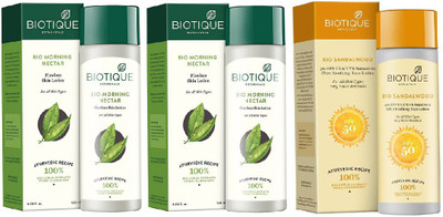 

BIOTIQUE BIO Morning Nectar Flawless Skin Moisturizer, sandalwood spf 50(Set of 3)