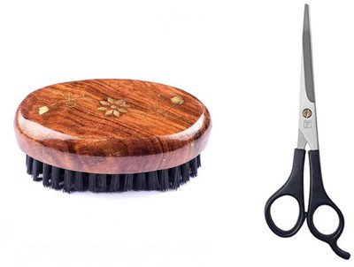 

Majik Best Quality Beard Shaping Tools Brush & Scissors for Home Use(Set of 2)