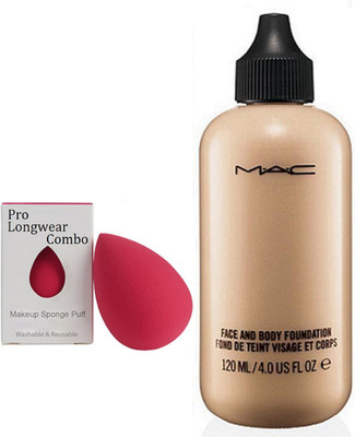 

Pro longwear combo Sponge Puff,Mac Face & Body Foundation Fond De Teint(Set of 2)