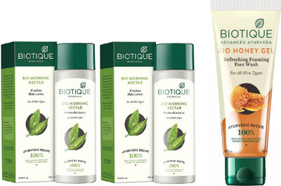 

BIOTIQUE BIO Morning Nectar Flawless Skin Moisturizer, Honey Gel Face Wash(Set of 3)