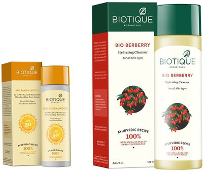 

BIOTIQUE BIO Bio Sandalwood 50+ Spf Sunscreen Ultra Soothing Face Lotion, Bio Berberry Hydrating Cleanser(Set of 2)