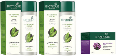 

BIOTIQUE BIO Morning Nectar Flawless Skin Moisturizer, SAFFRON DEW YOUTHFUL NOURISHING DAY CREAM FOR ALL SKIN TYPES(Set of 3)