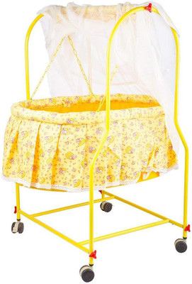 

Baybee Nebula Cradle with Mosquito Net | Stopper and Rotating Wheel, Safety Grip Chain | Lightweight and Transportable(Yellow)
