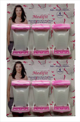 

MEDIFIT Pink razor for women 6 pcs card Blade Disposable Razor (Pack of 2) Disposable Razor(Pack of 2)