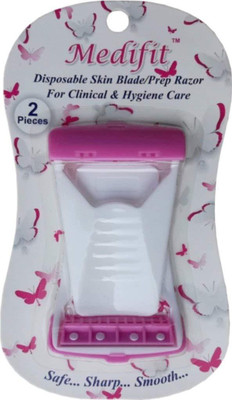 

MEDIFIT Pink 2 pcs Card Disposable Razor for Women (Pack of 6 Cards/12 Razors) Disposable Razor(Pack of 6)