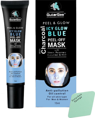 

GutarGoo Blue Charcoal Peel Off Mask with Neem,Mint & Tea-Tree Oil for Deep Cleansing & Icy Cool Effect | No SLES (Sulphates), No Parebens | For All Skin Types (15ml)(15 ml)
