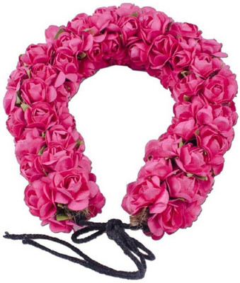 

Confidence Hair Accessories Hair Wedding Gajra for Women, Dark Pink Bun(Pink)