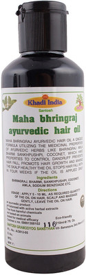 

Khadi India Santosh Maha Bhringraj Ayurvedic Hair Oil :- Moisturizing & Healing, For Dry Scalp, Hair Growth, Hair Care, (210 ml) Hair Oil(210 ml)