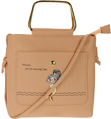 

JG Shoppe Women Casual Beige PU Sling Bag