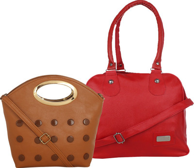 

Element Cart Shoulder Bag(Red, Brown), Brown;red