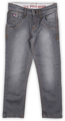 

US Polo Kids Slim Boys Grey Jeans, Dk grey