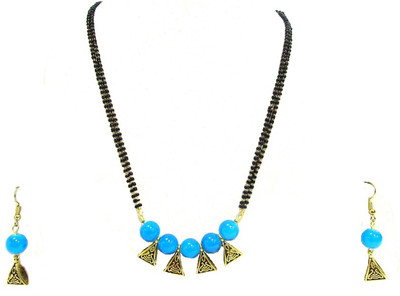 SHREE MAULI CREATION Alloy Gold-plated Blue Jewellery Set(Pack of 1)