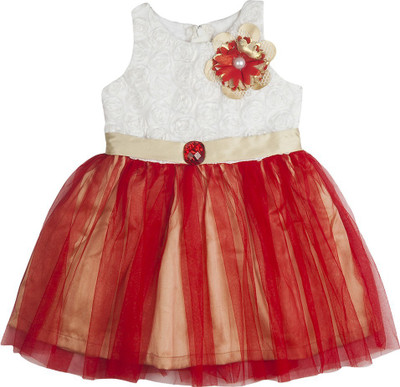 

Hunny Bunny Girls Midi/Knee Length Party Dress(Red, Sleeveless